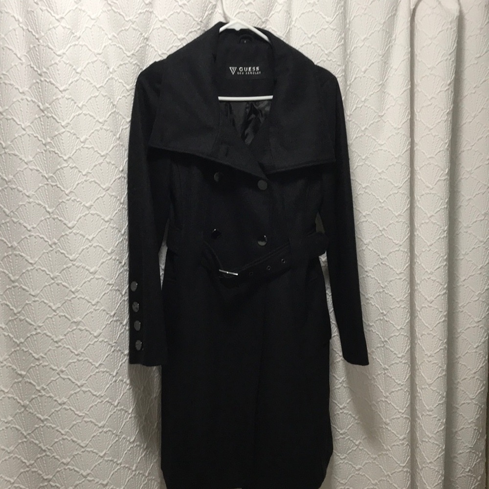 Navy wool guess coat size medium.